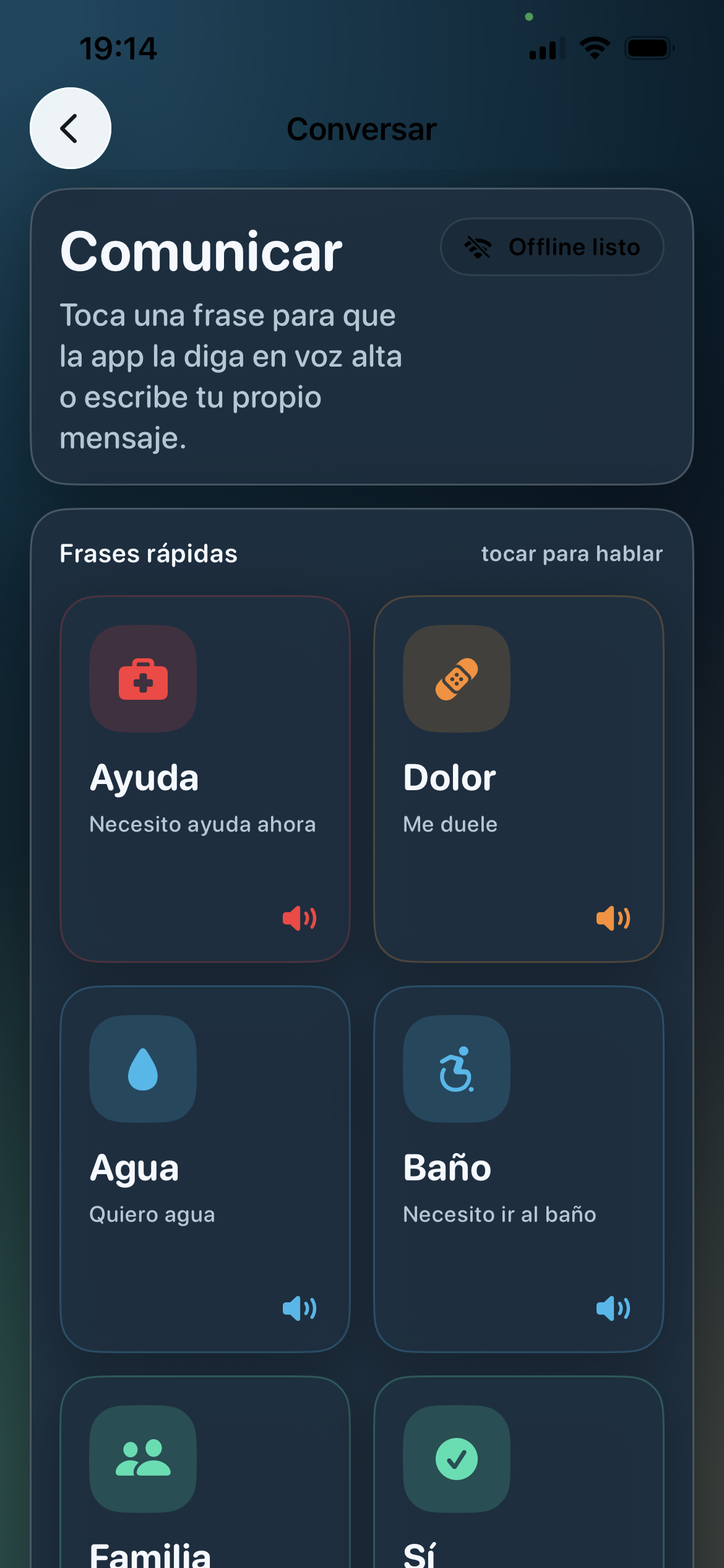 Modo conversar con frases rápidas